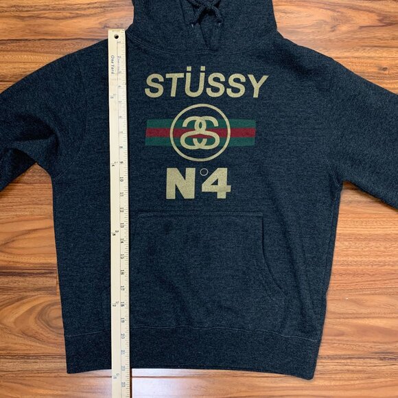Stussy No 4 Charcoal Women's Hoodie Small - Picture 10 of 12